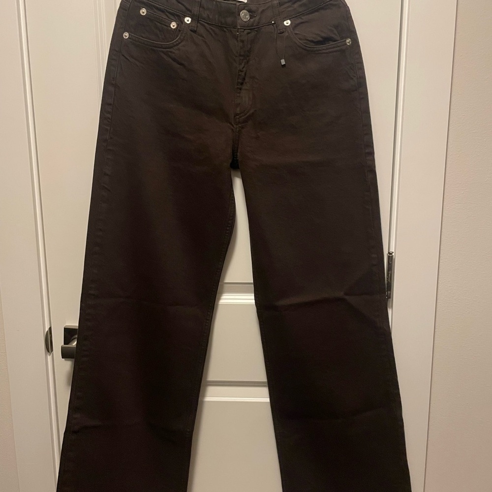 Zara Women's Dark Brown Straight Leg Jeans